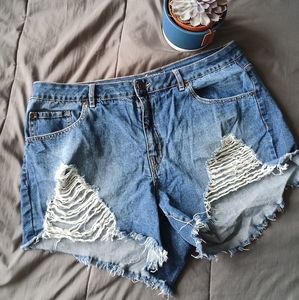 Boyfriend ripped shorts..